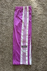 Adidas Adibreak Track Pants Women's Plus Size 4X Purple 3 Stripe Logo Snap NWT - Picture 1 of 15