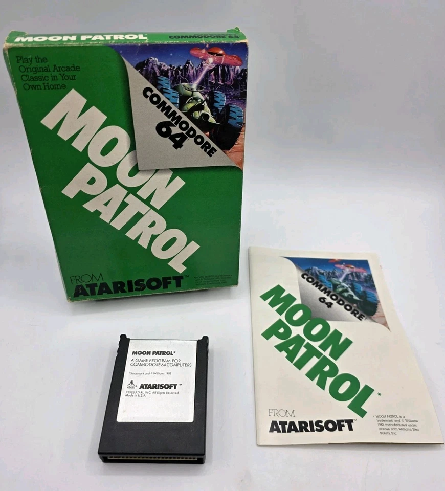 Commodore 64 Moon Patrol from Atarisoft Game 1982 Rare  - Image 1 of 4