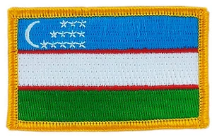FLAG PATCH PATCHES UZBEKISTAN IRON ON EMBROIDERED SMALL - Bild 1 von 1
