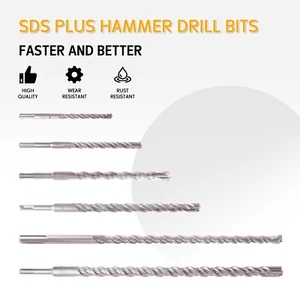 TOLSEN HD SDS-Plus Shank Hammer Drill Bits TCT X-Tip Chrome Alloy Body, Optional - Picture 1 of 6
