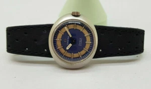 GEBRAUCHTE VINTAGE OMEGA DYNAMIC BLUE&SILVER DIAL HANDAUFZUG DAMEN UHR - Bild 1 von 7