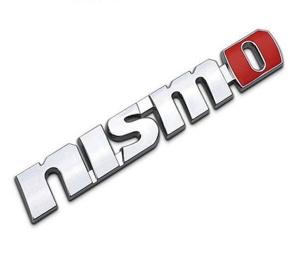 Nissan NISMO Metal Badge in Chrome/Red for Trunk/Body Panel GTR 200SX Silvia NSX - Image 1 of 4