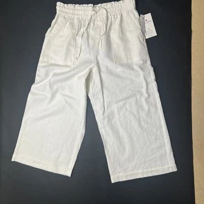 Gloria Vanderbilt Nuevo Con Etiquetas Para Mujer Lino Vintage Blanco Cordón Capri Talla M Foto 1 de 4