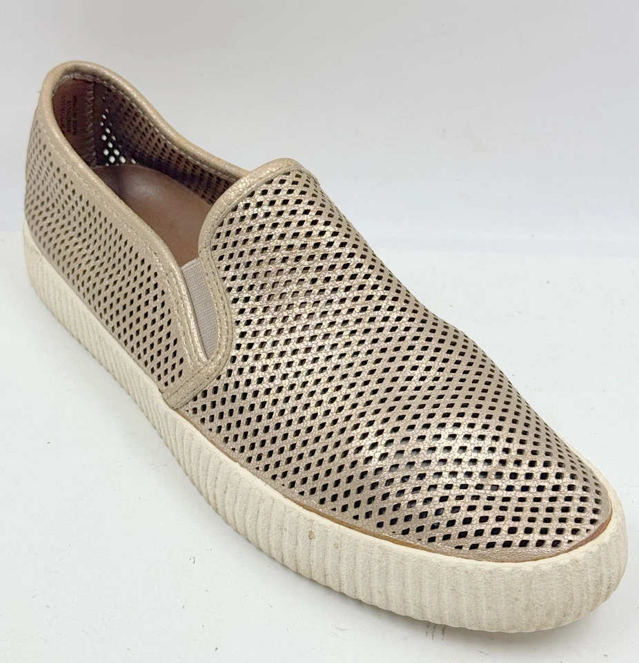 Zapatos Frye Camille para mujer talla 11 mocasines planos perforados de cuero dorado sin cordones Foto 1 de 4