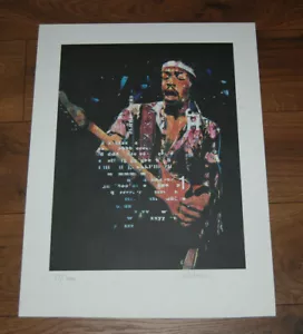 Raro SID MAURER - Litografía Jimi Hendrix firmada y numerada certificado de autenticidad - Medios mixtos - Imagen 1 de 11