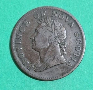 1832 Canada provincia di Nuova Scozia mezzo penny gettone #498c - Foto 1 di 2
