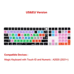 XSKN Logic Pro Shortcuts Keyboard Cover for Macbook Pro Air 13 14 15 16 M1 - M4 - Picture 1 of 86