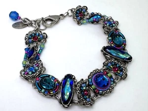 New FIREFLY Brand Beautiful Blue Teal Magenta Mosaic Bracelet - Picture 1 of 6