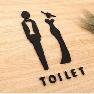 Toilet Door Sign Elegant Bath Room Toilet Loo Sign Toilet Mens Womens Sign - Picture 1 of 4