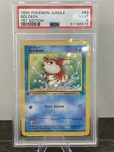 PSA 9 MINT Goldeen Jungle 1st Edition Pokemon Card 53/64 - Picture 1 of 2