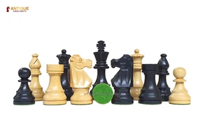 Repro 1890 French Lardy Staunton Chess Pieces Only Set – Ebonised & Boxwood - Picture 1 of 6
