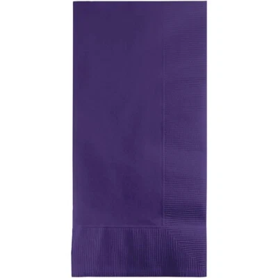 Creative Converting Purple Dinner Napkins,  2 Ply Disposable, 1/8 Fold 100 count - Image 1 of 2