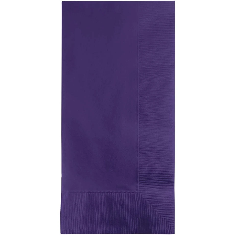Creative Converting Purple Dinner Napkins,  2 Ply Disposable, 1/8 Fold 100 count - Image 1 of 2