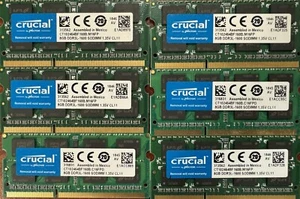 Crucial CT102464BF160B 8GB SO-DIMM PC3-12800 (DDR3-1600) Memory Qty 6 - Picture 1 of 3