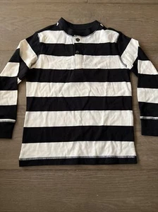 Basic Edition Jungen Langarmshirt gestreift schwarz/weiß Größe XS/4/5 - Bild 1 von 2