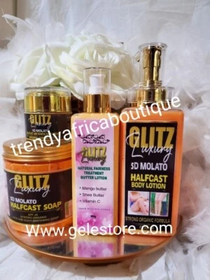 4 piezas. Glitzluxury 5D MOLATO HC Loción, Jabón, Crema Facial y Loción Tratamiento 🔥👌 Foto 1 de 4