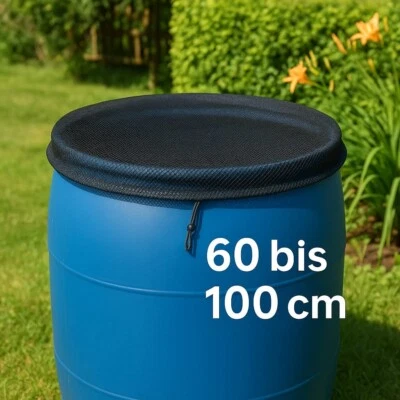 MARKENLOS Regentonnen Abdeckung Netz mit Kordel Ø 60 80 100 cm Laubschutz Insektenschutz