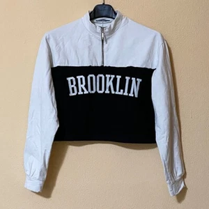 Brooklyn Sweatshirt White Black Casual Sporty Urban Streetwear USA Made in Italy - Picture 1 of 14