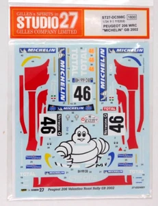 Decal Studio27 Peugeot 206 Valentino Rossi Rally GB 2002 DC598C 1:24 Michelin - Bild 1 von 2