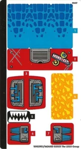 LEGO STICKER SHEET ONLY CROCODILE CAR 71458 from set New & Genuine - Picture 1 of 1