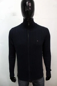 Tommy Hilfiger Maglione Uomo Taglia L Maglietta Blu Invernale Sweater Pullover - Picture 1 of 12