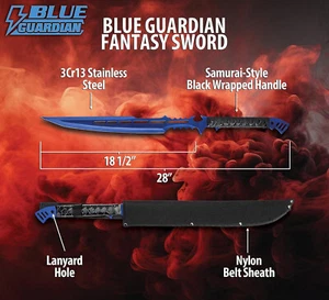 28" Blue Guardian Fantasy Sword BK3365 with Sheath - Picture 1 of 12