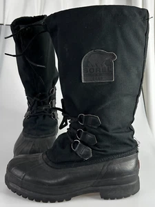 Herren Sorel Bear II US Größe 7 Isoliert Winter Gummistiefel schwarz Nylon Schnürung - Bild 1 von 8