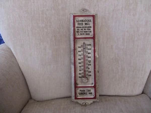 Vintage Clarksville, Metal Advertising Thermometer, Schmadeke Feed Mill - Picture 1 of 13