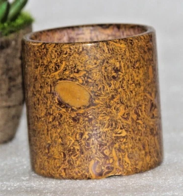 Olla Medidora de Granos de Mármol Marrón Vintage Años 1900 Hecha a Mano Antigua Original  Foto 1 de 4