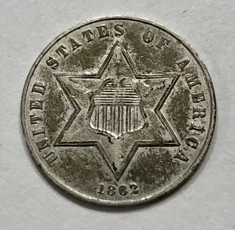 1862 Silver Three Cent Piece - Trime #968 Cover