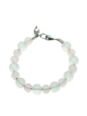 Pulseira de vidro marinho - Coral | Aço inoxidável cirúrgico grau 316L | Berloque de golfinho - Imagem 1 de 4