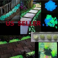 US SHIP 100 Glow in the Dark Decorative Outdoor Garden Pebbles for Walkway