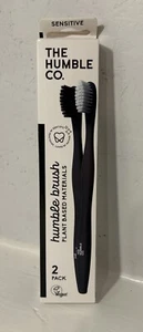 Plant Based Toothbrush Sensitive White & Black 2 Count By The Humble Co - Picture 1 of 2