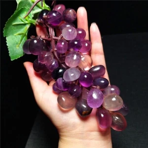 TOP 272G Natural Purple Fluorite Handmade Grape Crystal Stone Collection QTB28 - Picture 1 of 15
