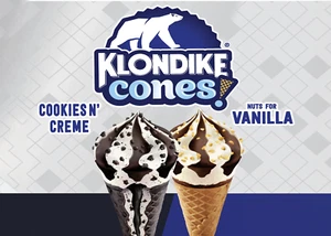 "Adesivo gelato Klondike Cones Cookies N crema e vaniglia 7""x5" - Foto 1 di 1