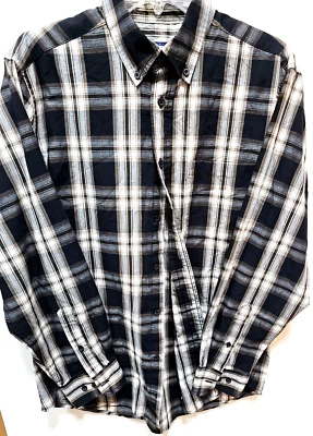 Basic Editions Men's  Button Down Shirt Size M Black / Brown / Ivory - Image 1 of 4