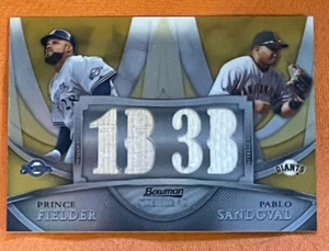 2010 Prince Fielder/Sandoval Bowman Sterling Dual Relic Refractor #d/50! - Picture 1 of 10