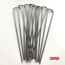 25pcs 20.3cm Metallo Terra Giardino Telo Pins Resistente Ganci Pioli Chiodi U