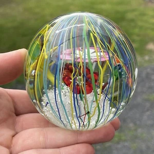 Ferro & Lazzarini Murano Italienische Kunst Glas Mundgeblasen Briefbeschwerer Vintage - Bild 1 von 11