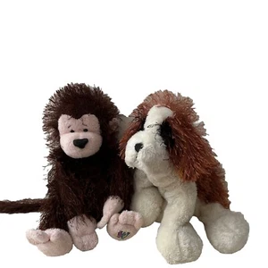 Ganz Webkinz Plush Lil Kinz Retired St Bernard & Monkey Stuffed Animal Toy - Picture 1 of 11