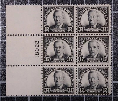 Scott 623 17 Cents Wilson Plate Block Of 6 MNH Left #18023 SCV $325.00 - Image 1 of 2