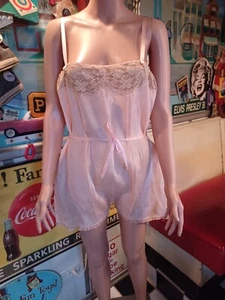 True Vintage 1920s Flapper Step In Teddy Art Deco Roaring Twenties 20s Slip L/XL - Picture 1 of 23