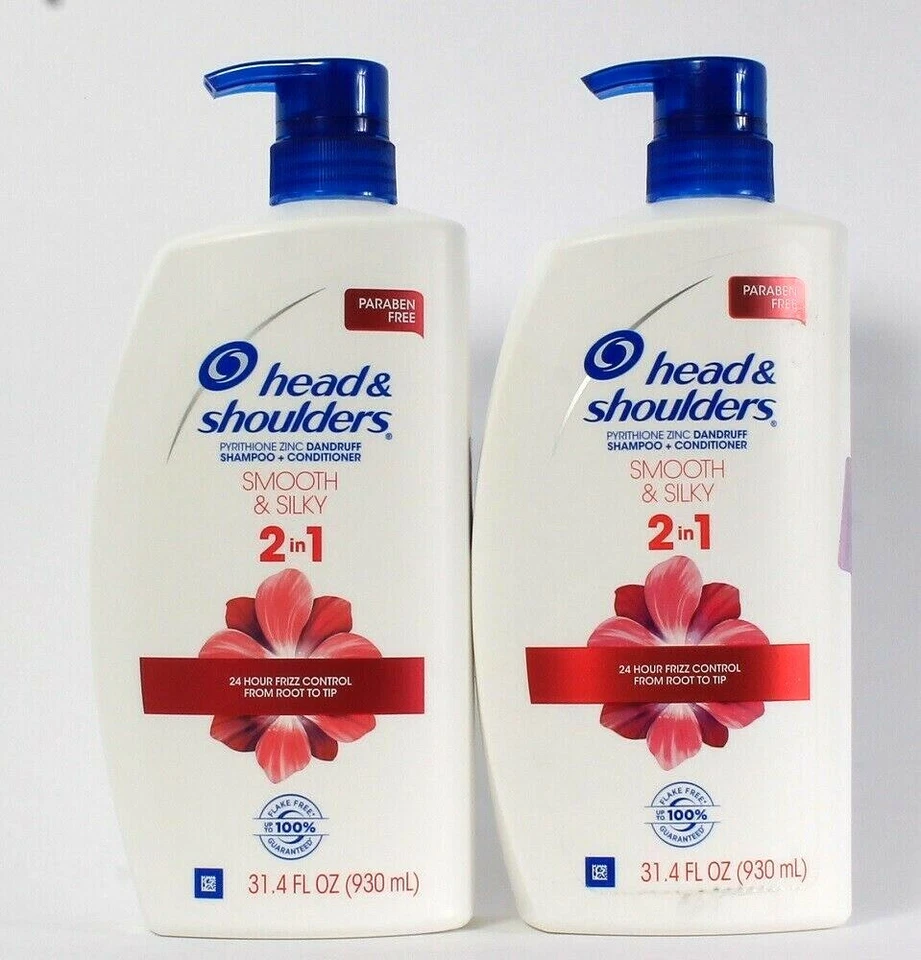 2 Bottles Head & Shoulders 31.4 Oz Smooth & Silky 2 In 1 Shampoo & Conditioner - Image 1 of 1