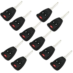 10pcs For Jeep Dodge Chrysler Ram Replacement Remote Key Fob Shell Pad Case - Picture 1 of 4