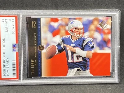 TOM BRADY 2008 UPPER DECK SP ROOKIE EDITION # 7 PSA 8 - Image 1 of 3