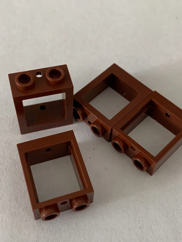 LEGO Parts 60592 (4pcs) FRAME WINDOWS 1x2x2 FLAT FRONT Choose Color - Image 1 of 1