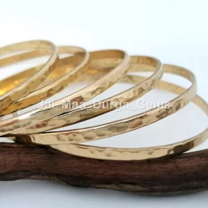 Set Pcs of COPPER BRASS SILVER MICRO Handmade Women Hammered Bangle Bracelet P70 - Picture 1 of 9