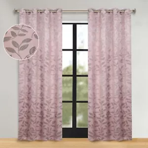 Modern Bohemian Leaves Room 52" Wide Darkening Blackout Curtains, Set of 2 - Picture 1 of 169