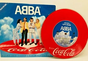 Prize ABBA Coca Cola 7in Red vinyl Record EP "SLIPPING THROUGH MY FINGERS" 1980s - Picture 1 of 12
