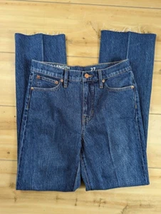 J. Crew Demi Boot Jeans Size 27 9" Blue Raw Hem NWT $128 BK569 Boho Full Length - Picture 1 of 10
